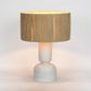 Clem Lamp Small White with Raffia shade