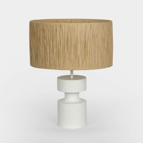 Marni Lamp Small White with Raffia Shade