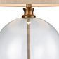 Ivy Antique Brass And Glass With Natural Linen Shade