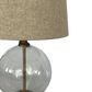 Ivy Antique Brass And Glass With Natural Linen Shade