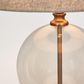 Ivy Small Antique Brass And Glass With Natural Linen Shade