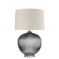 Linden Smoke Glass Table Lamp with Natural Linen Shade