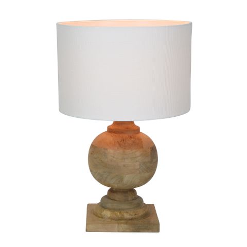 Coach - Natural - Turned Wood Ball Balustrade Table Lamp