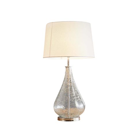 Lustre Teardrop Table - Clear - Stone Effect Glass Teardrop Table Lamp