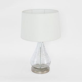 Lustre Teardrop Table - Clear - Stone Effect Glass Teardrop Table Lamp