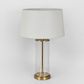 Iris Glass Table Lamp Base Antique Brass