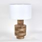 Circa Timber Table Lamp Small White Shade