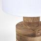 Circa Timber Table Lamp Small White Shade