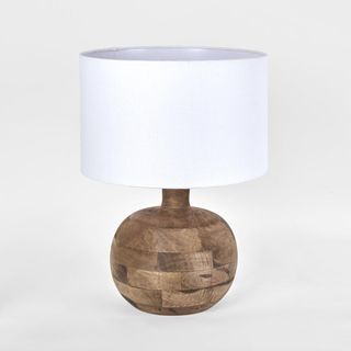 Arum Timber Table Lamp White Shade