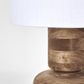 Clem Timber Table Lamp White Shade