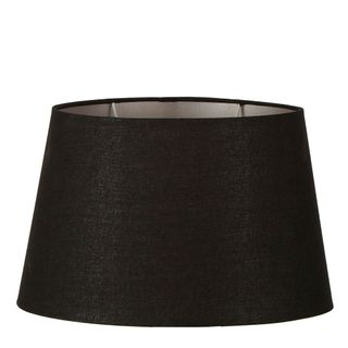 Linen Oval Lamp Shade XXL Black with Silver Lining