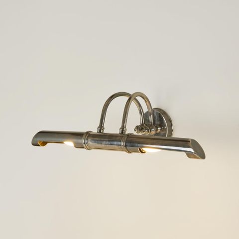 Bankers Wall Light Antique Silver