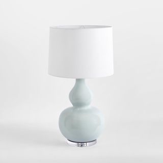 Sutton Light Blue Table Lamp & White Shade