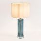 Serento Blue Glass Table Lamp & White Shade