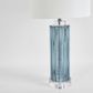 Serento Blue Glass Table Lamp & White Shade