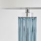 Serento Blue Glass Table Lamp & White Shade