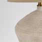 Caufield White Sandstone Table Lamp & Linen Shade