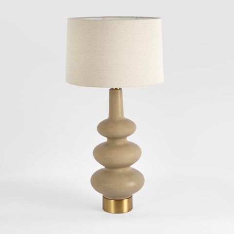 Linden Sandstone Table Lamp & Linen Shade