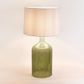 Henley Green Glass Table Lamp & White Shade