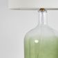 Henley Green Glass Table Lamp & White Shade