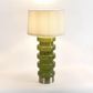 Remy Green Glass Table Lamp & White Shade