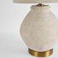 Forbes White Sandstone Table Lamp & Linen Shade