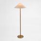 Huntley Leather & Brass Floor Lamp & Linen Shade