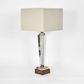 Monument Hand Cut Crystal Lamp & Natural Linen Shade