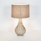 Petal Ceramic Table Lamp with Natural Linen Shade