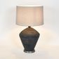 Meridien Black Lamp with Natural Linen Shade