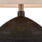 Meridien Black Lamp with Natural Linen Shade