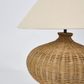 Dallas Rattan Table Lamp with linen shade