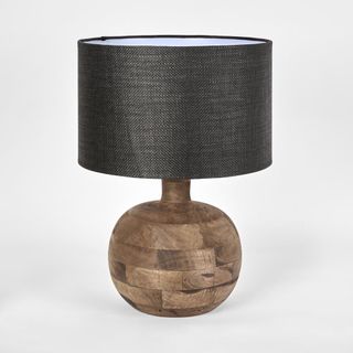 Arum Timber Table Lamp Black Shade