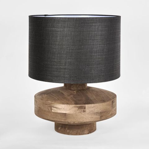 Circa Timber Table Lamp Large Black Shade