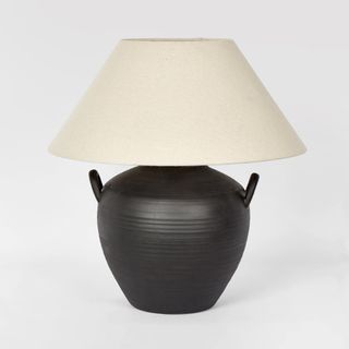 Camille Black Table Lamp & Shade