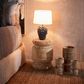 Londolozi Ceramic Table Lamp Blue with Linen Shade
