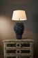 Singita Ceramic Table Lamp Base Blue- Base Only
