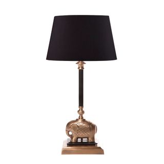 Sabu Elephant Table Lamp Base Antique Brass and Black- Base Only
