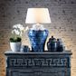 Churchill Ceramic Table Lamp Base Blue and White- Base Only