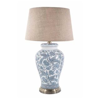 Aviary Ceramic Table Lamp Base Blue and White- Base Only