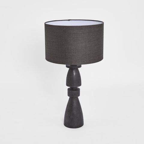 Magnus Wood Table Lamp Black Base with Black Shade