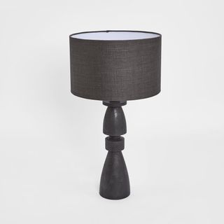 Magnus Wood Table Lamp Black Base with Black Shade