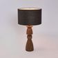 Magnus Wood Table Lamp Saddle Base with Black Shade