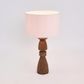 Magnus Wood Table Lamp Saddle Base with White Shade