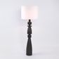 Magnus Wood Floor Lamp Black Base with White Shade