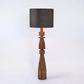 Magnus Wood Floor Lamp Saddle Base with Black Shade