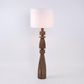 Magnus Wood Floor Lamp Saddle Base with White Shade
