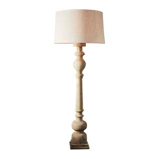 Rook Large - Natural - Turned Wood Pillar Floor Lamp