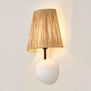 Cove Wall Light Wall Light with Raffia Shade