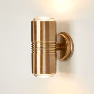 Primrose Up and Down Outdoor Wall Light Antique Brass